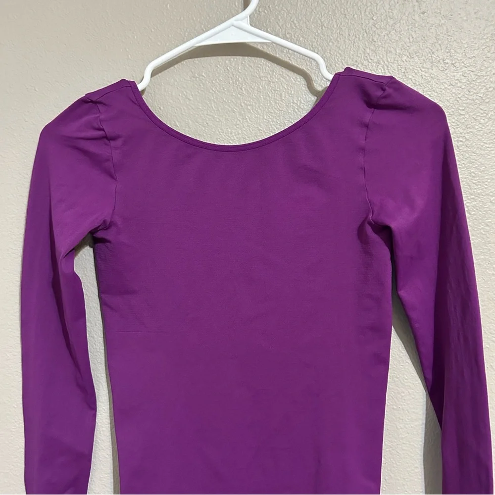 Free People Purple Low Back Long Sleeve Layering Top Women’s Size Medium / Large - Picture 5 of 10